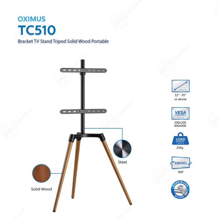 Gambar OXIMUS TC500 TC510 TC520 Bracket TV Standing Tripod Sudut Kayu  Minimalis Elegan Modern Serbaguna dan Estetika Ruangan Anda - TC510 dari Oxihom undefined Tokopedia