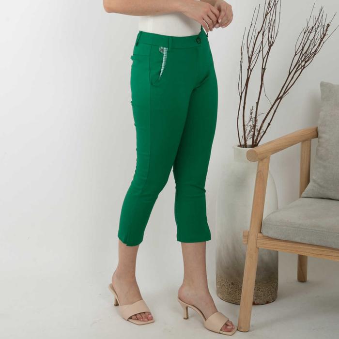Gambar *Ready Stok* 2023 - Celana Katun Jepang 7/9 6912 (CAP) - Hijau, M dari Sisters Fashion Group undefined Tokopedia