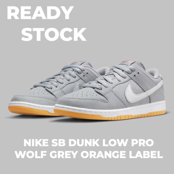 Jual Sneakers Nike SB Dunk Low Pro Wolf Grey Orange Label 10