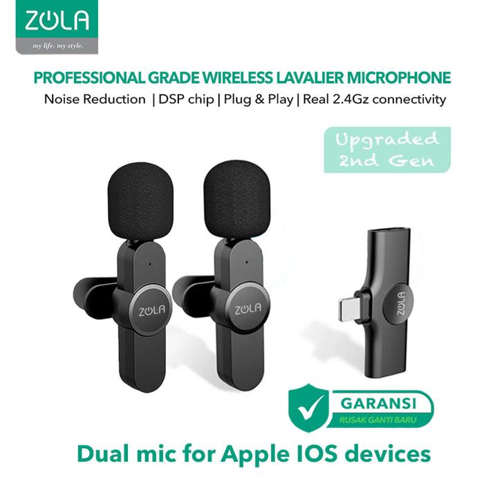 Gambar Zola Mic Wireless Smartphone Clip On Vlog Lavalier Microphone Wireless - 2MicnoCaseIOS dari Zola Indonesia undefined Tokopedia