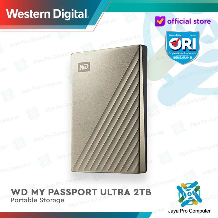 Gambar WD My Passport Ultra 2TB - HDD/ Hardisk / Harddisk Eksternal USB C 3.0 - Gold dari Jaya Pro Computer undefined Tokopedia