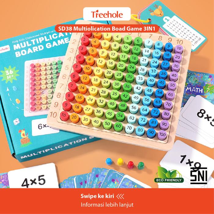 Gambar Beringin Toys-TREEHOLE MULTIPLICATION BOARD GAME 3IN1 dari Beringin Toys undefined Tokopedia