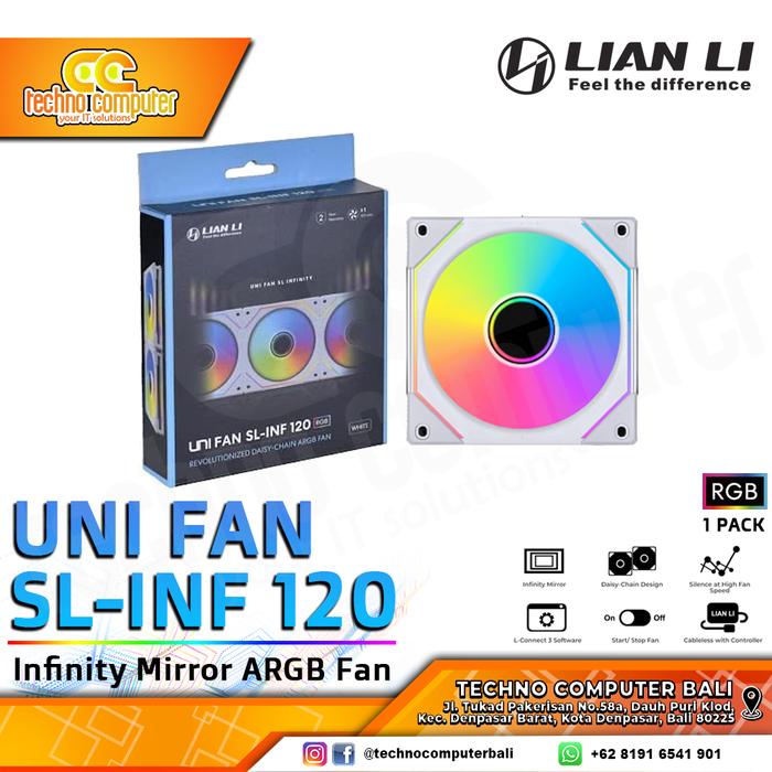 Gambar FAN CASING LIAN LI UNI FAN SL-INFINITY 120 WHITE - 120mm Single Pack dari Techno Computer Bali undefined Tokopedia