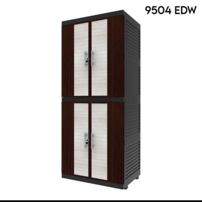 Gambar Naiba Fit Lemari Plastik/Lemari pakaian Mirror 9524 dan Classic 9504 - 9504 EDW POLOS dari furniture robby undefined Tokopedia