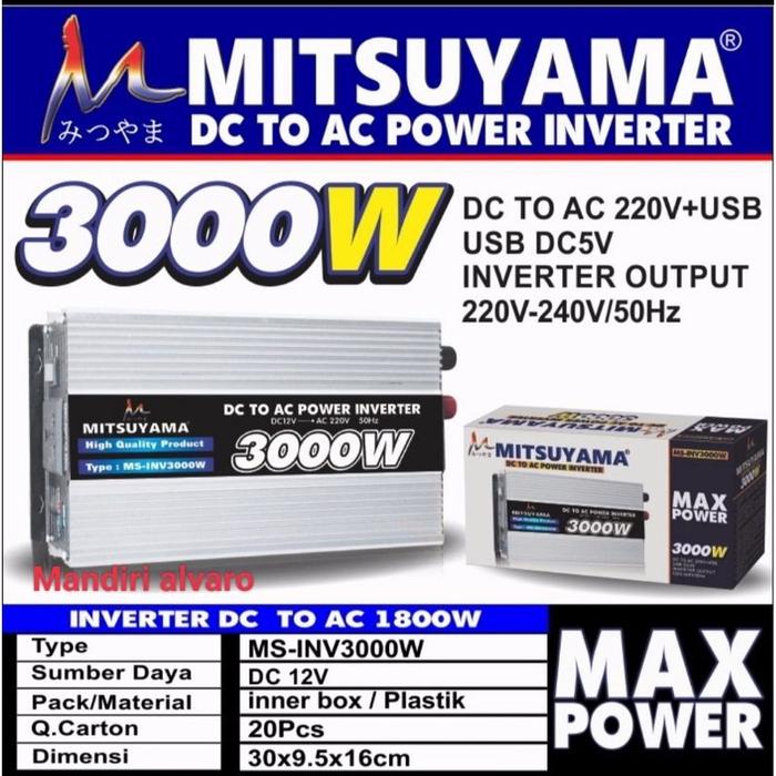 Gambar Solar Power Inverter Mitsuyama MS - INV3000W | 3000 Watt dari WlyElectronicPTK undefined Tokopedia
