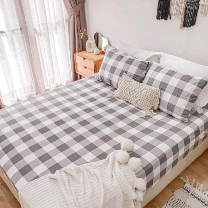 Gambar sprei aesthetic premium uk 90 120 160 180 terlaris - emily abu, 120x200spre aja dari juraganbedcover07 undefined Tokopedia