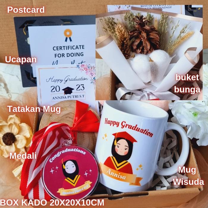 Gambar hampers Wisuda / Kado Hadiah Wisuda / Graduation Gift - GradBunga+Medal dari KADONESIA undefined Tokopedia