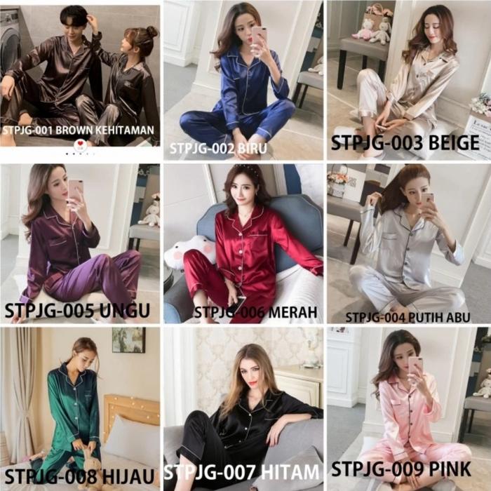 Gambar PROMO PAKET BUNDLING 2 SET PIYAMA TIDUR WANITA SATIN/BAJU TIDUR WANITA - M dari Silky Qu undefined Tokopedia