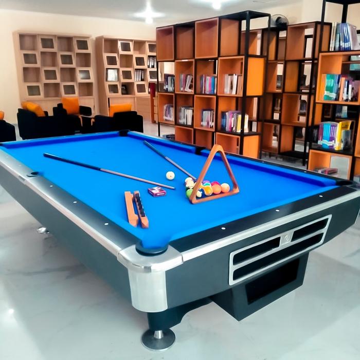 Gambar meja billiard 9 feet - Biru dari Dhani Billiard undefined Tokopedia