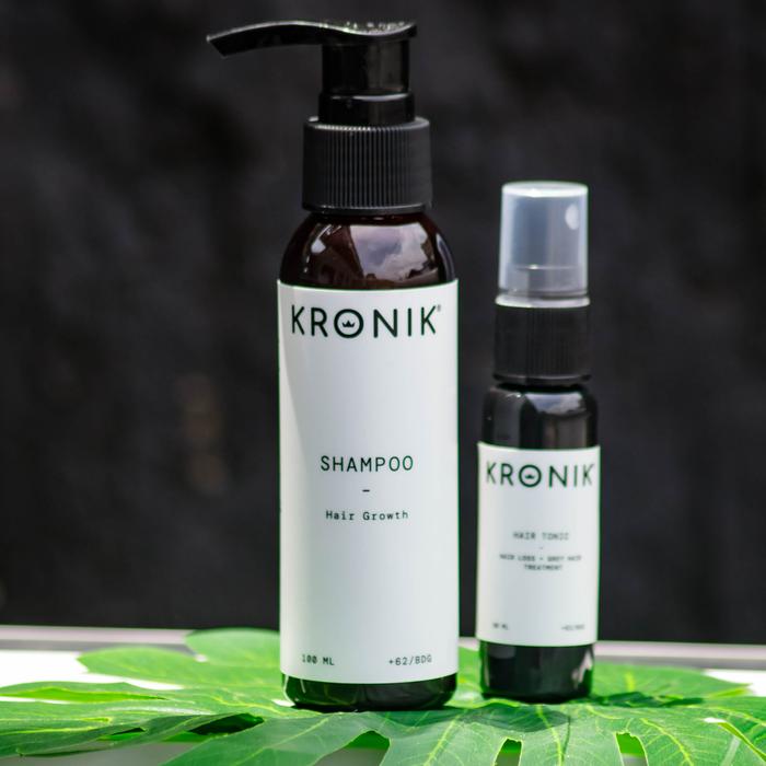 Gambar KRONIK Shampoo Penumbuh Rambut Cepat BPOM Unisex Vitamin Anti Rontok Kebotakan Dini Perawatan Biotin - 100 ML + BONUS dari Kingsman Barber Supply undefined Tokopedia