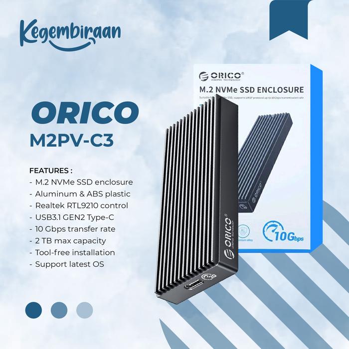Enclosure M2 Nvme Orico M2pv-c3 Ssd M2 Pcie Usb 30 External Case