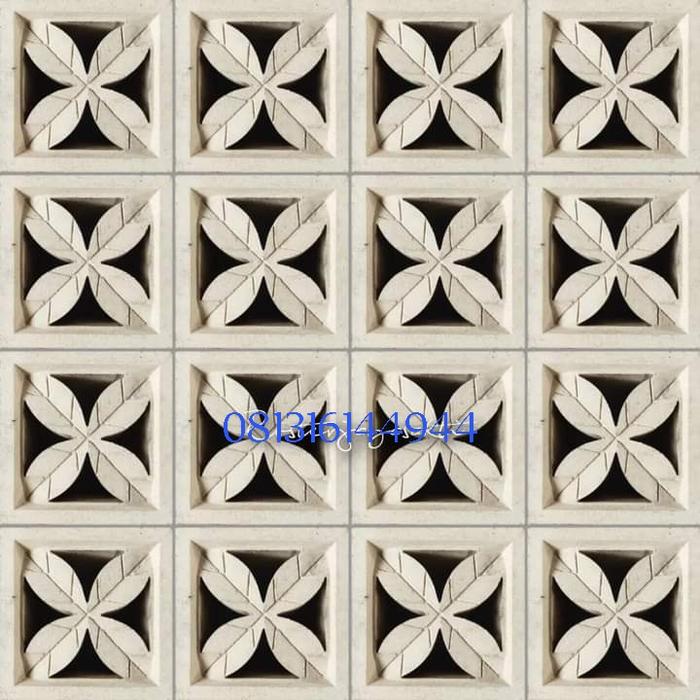 Gambar roster beton putih motif daun terbaru dua muka - Putih dari Iwanprofilbeton 3D undefined Tokopedia