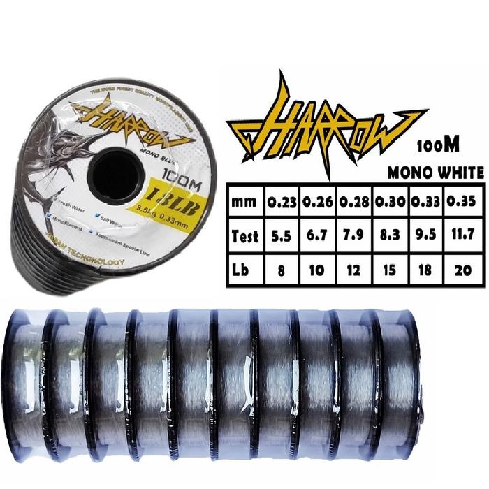 Gambar senar pancing Harrow monofilament 100m sambung connecting fishing line - Biru, 10lb 0.26mm dari Josh Pancing undefined Tokopedia