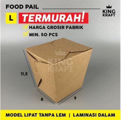 Gambar FOOD PAIl / RICE BOWL PAPER / PAPER BOX / PAPER LUNCH BOX / RICE PAPER - SIZE L 9x8x11,5 dari Kingkraft_NEW undefined Tokopedia