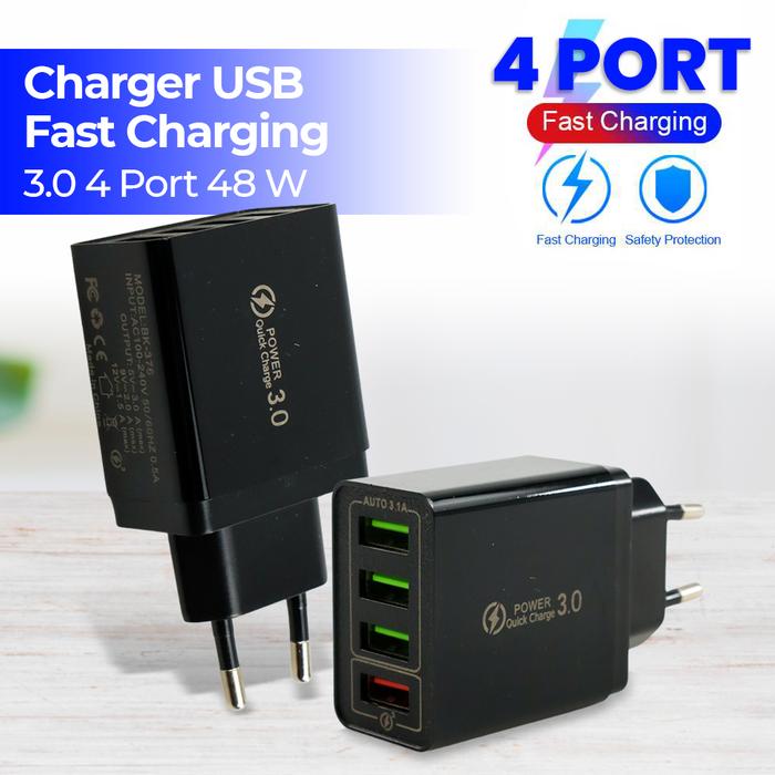Gambar Kepala Charger Smartphone USB Fast Charging Batok Charger 4 Port 48 W - Putih dari BOGA LAKON. ID undefined Tokopedia