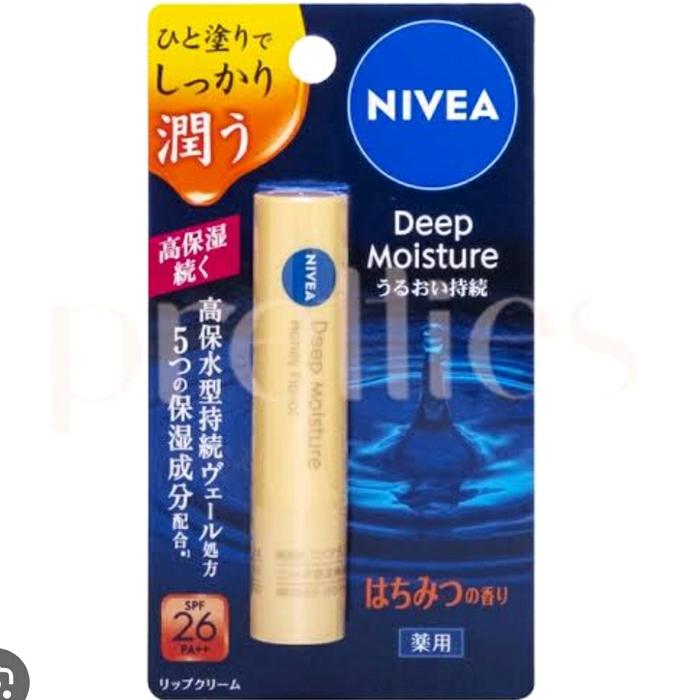 Gambar NIVEA DEEP MOISTURE LIP BALM ORIGINAL JAPAN - HONEY dari Wiki-shoppe undefined Tokopedia