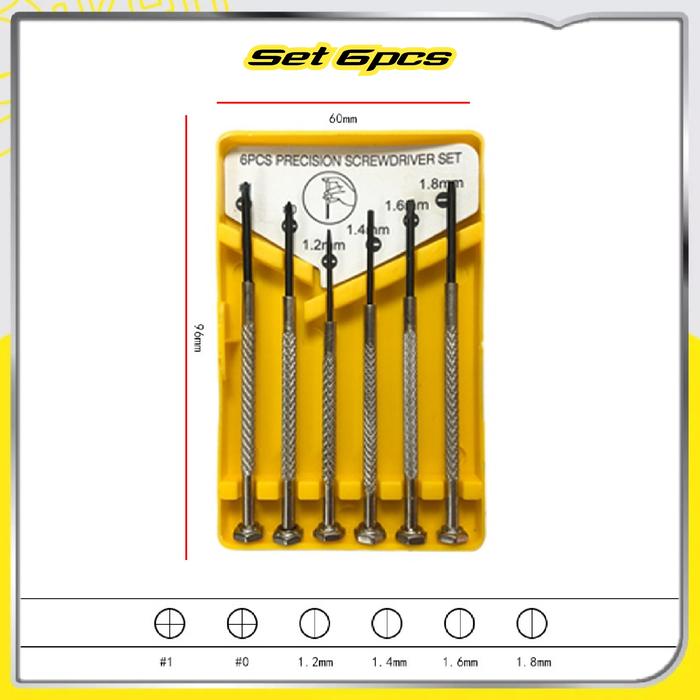 Gambar Obeng set 6 /11/16pcs Obeng Kacamata Jam Dinding Jam Tangan Komputer - Box Kuning 6pcs dari Deny OLshop undefined Tokopedia