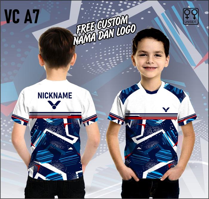Gambar Jersey badminton anak baju bulu tangkis victor - Putih, size 1 dari BK KAOS JAYA undefined Tokopedia