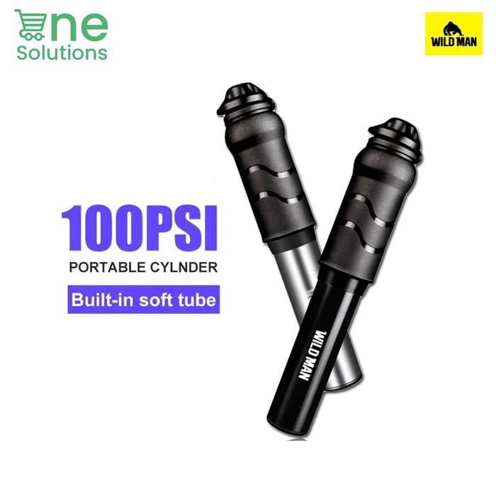 Gambar WildMan Pompa Sepeda - Pompa Portable Mini 100Psi u/ RoadBike MTB Seli - Hitam dari One Solutions undefined Tokopedia