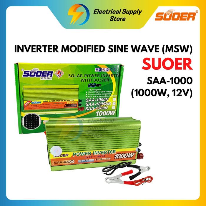 Gambar Original SUOER Power Inverter Solar 500W 1000W 2000W 3000W 12VDC to AC - SUOER 1000W dari Pi Toserba undefined Tokopedia