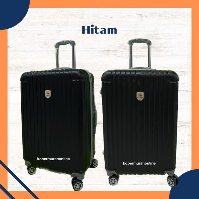 Gambar Koper fiber polos Polo Garden uk 28 inch resleting silver - Hitam dari Votrevalise Shop undefined Tokopedia