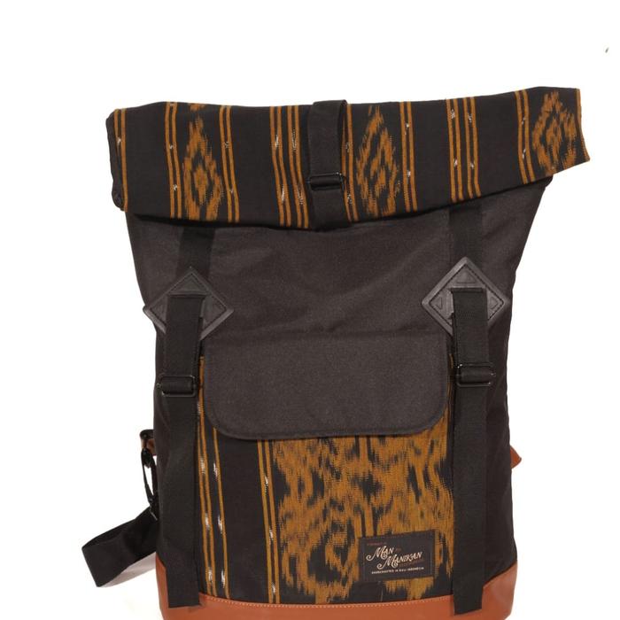 Gambar Backpack Etnik Tenun Fold (ransel) - hitam coklat dari Manikan undefined Tokopedia