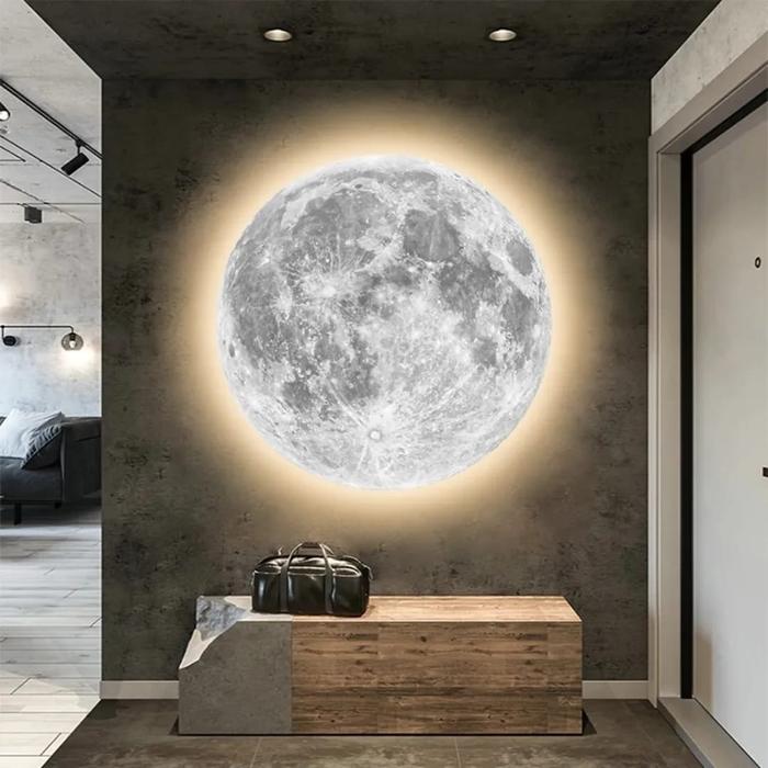 Gambar FULL MOON CRYSTAL SCREEN WALL DECO LED LIGHTS HIASAN DINDING BULAN - A, 50cm dari nobledeco undefined Tokopedia
