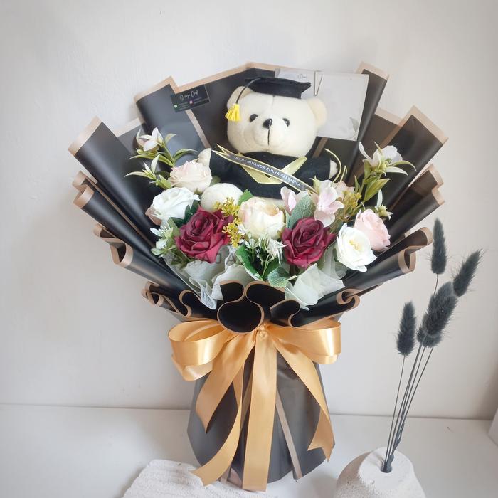 Gambar Buket Boneka bunga - Hitam dari Sahaja.craft undefined Tokopedia