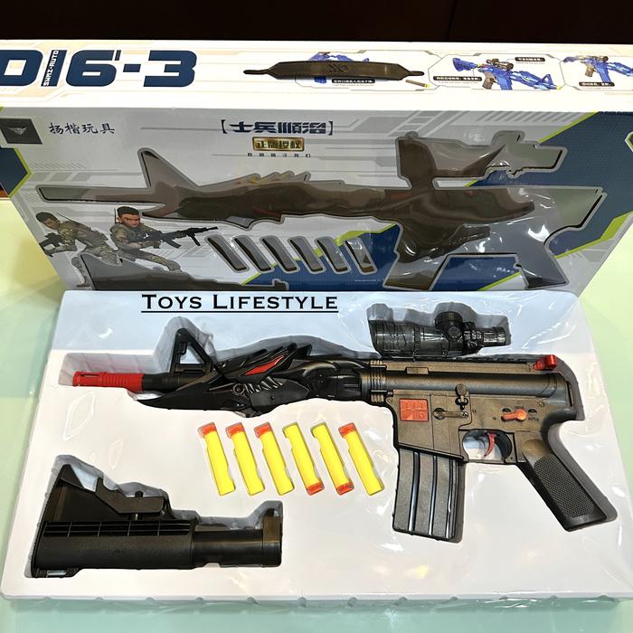 Gambar Mainan Tembakan Model Nerf Soft Bullet Army Combat M16 - New Monster dari Toys Lifestyle undefined Tokopedia