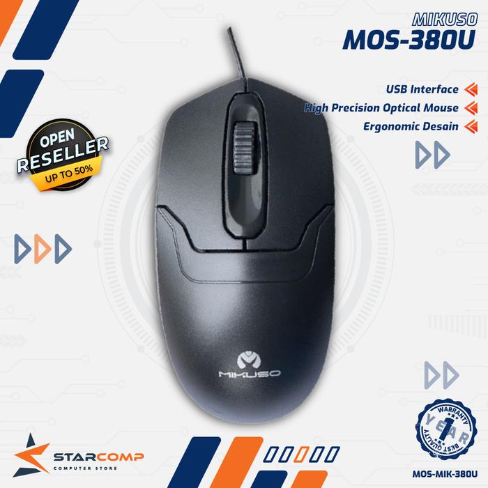 Gambar Mikuso MOS-380U Mouse USB Optical Mouse 1200DPI dari Starcomp Origin undefined Tokopedia