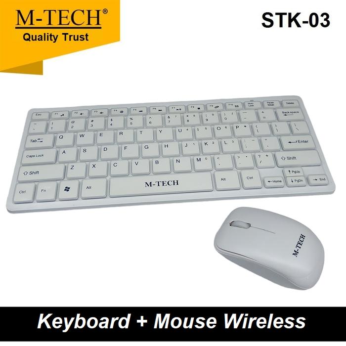Gambar M-Tech STK-03 Mini Keyboard + Mouse Wireless - Putih dari Drutech undefined Tokopedia