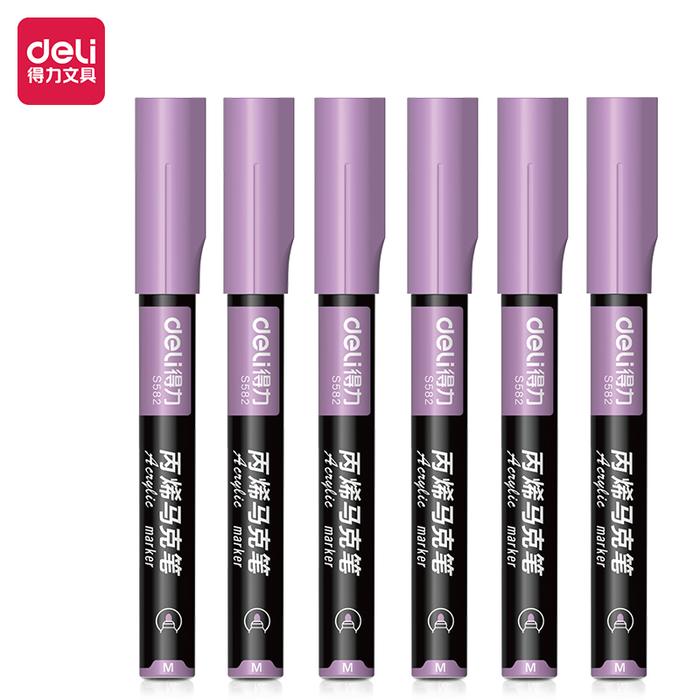 Gambar Deli Spidol Akrilik / Acrylic Marker Anti Air Berbagai Warna S584 - Ungu dari Deli Stationery Indonesia undefined Tokopedia