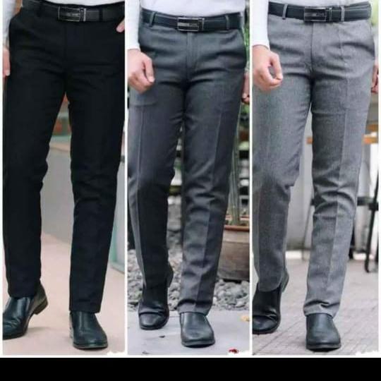Gambar Celana Bahan Pria Slim fit Formal Kerja Kantor Hitam Kain Panjang - Abu Tua Woll, 27/28 dari Balcano Shop undefined Tokopedia