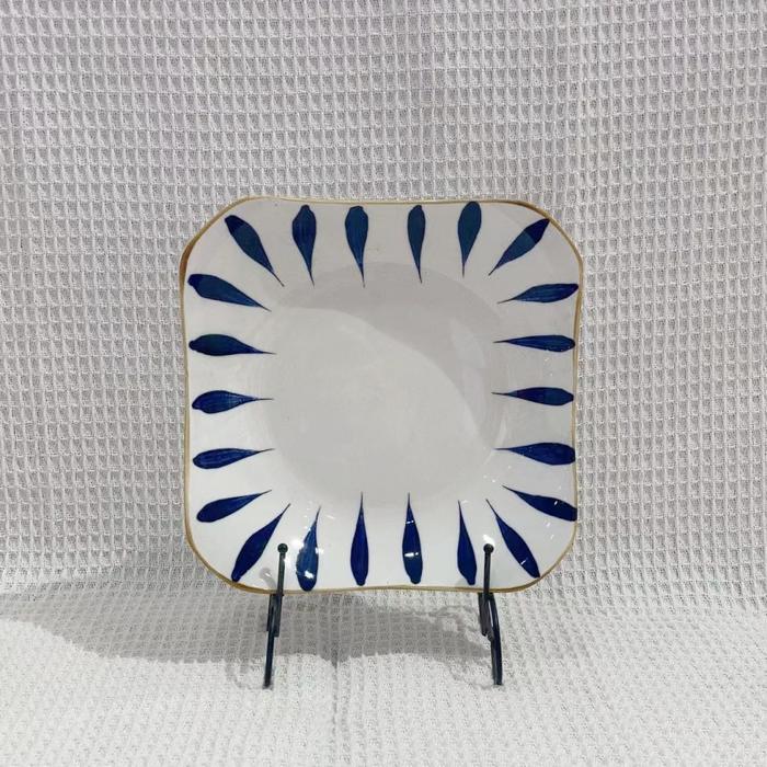 Gambar Piring Makan Jepang Style Piring Makan Motif Line Blue Uk 19 Cm * 4 Cm - Biru dari HEXACK undefined Tokopedia