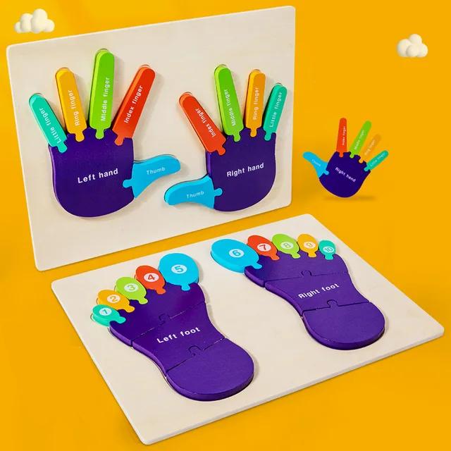 Gambar mainan edukasi puzzle kaki dan tangan/hand and foot wooden puzzle - tangan dari SM Kidz undefined Tokopedia