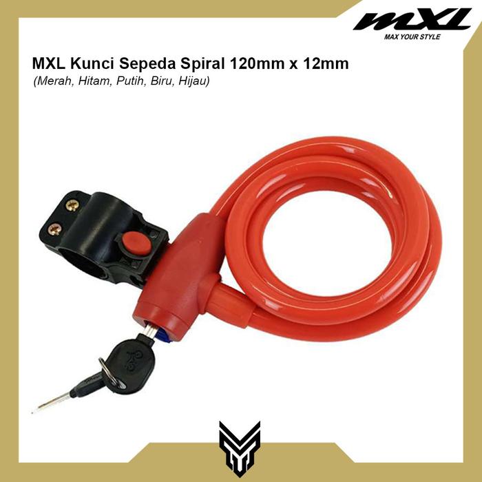 Gambar MXL Kunci Gembok Sepeda Spiral Bike Lock Anti Maling Cable Lock - Red dari MXL Sports Indonesia undefined Tokopedia