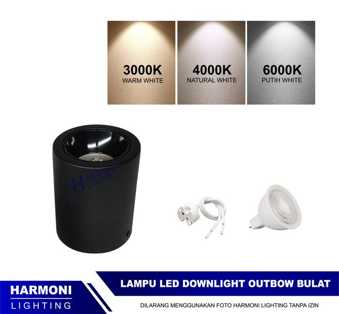 Gambar Lampu Sorot LED 3W 5W 7W Downlight Outbow 3/5/7 Watt Spotlight - Bulat Hitam, 5W Natural dari Harmoni Lighting undefined Tokopedia