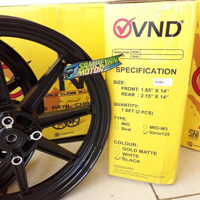 Gambar Velg VND Racing Crypto Palang 8 Honda Vario 125 150 FI LED Esp Techno - Hitam dari Sampeyan Motor Online undefined Tokopedia