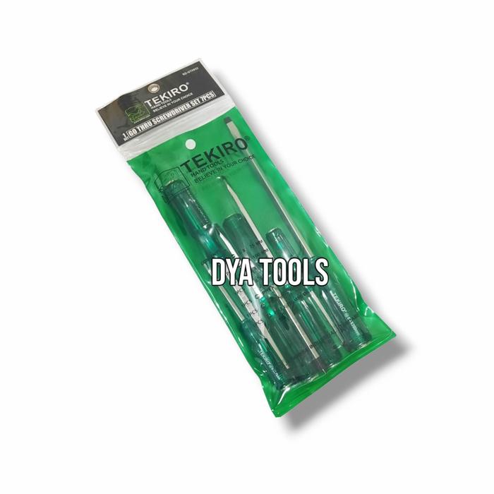 Jual OBENG IMPACT TEKIRO 7 PCS GO THRU SCREWDRIVER / OBENG KETOK SET ...