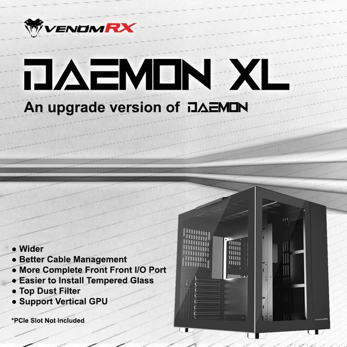 Gambar VENOMRX DAEMON XL BLACK WHITE ATX - Hitam dari MAXCOM ONLINE undefined Tokopedia