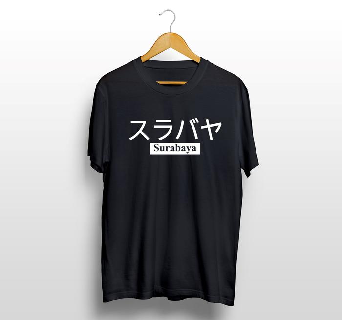 Gambar Kaos Tulisan Jepang Distro Kota Surabaya Kekinian Pria Wanita Murah - Hitam, S dari Abi Kiya Store undefined 5 Tokopedia