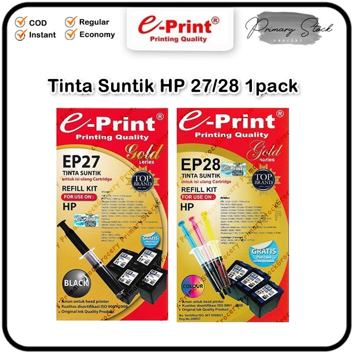 Gambar E-PRINT Tinta Suntik HP EP 27 28 EPRINT Refill Kit Gold HP Hitam EP27 - EP 27 HITAM dari SatuTempat.id undefined Tokopedia