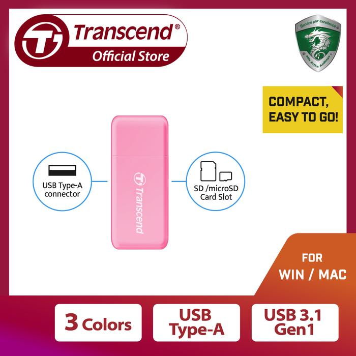 Gambar Transcend Card Reader USB 3.0 RDF5 - Merah Muda dari Transcend Indonesia undefined Tokopedia