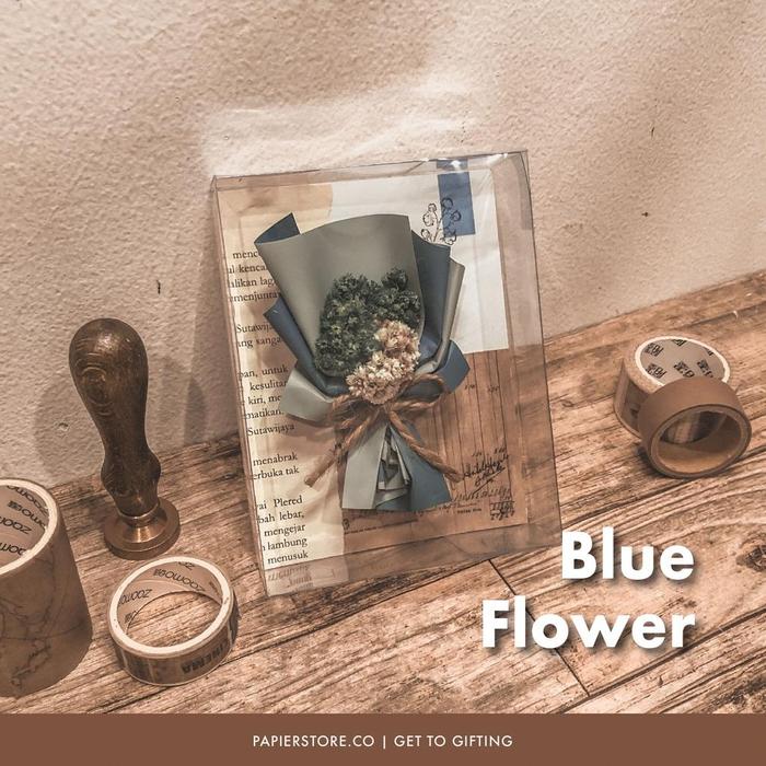 Gambar 6XQH (GIFT ITEM) Flower Greeting Card - Blue dari Tabaci Store undefined Tokopedia