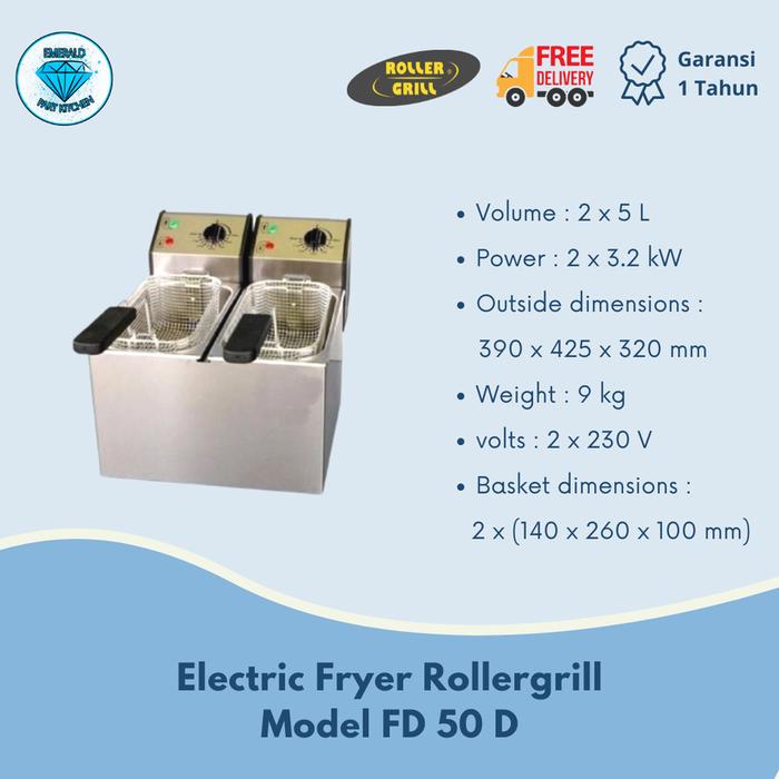 Gambar Electric Deep Fryer Roller Grill - FD 50 Garansi Original Resmi - fd 50 double dari Bekasi Kitchen Partt undefined Tokopedia