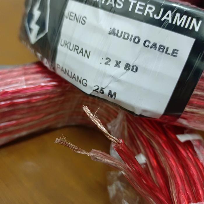 Gambar 2x80 Kabel Audio/Speaker Transparant Serabut Volta 25 Meter (25M) FULL - PER 5 METER dari Priority Kabel undefined Tokopedia