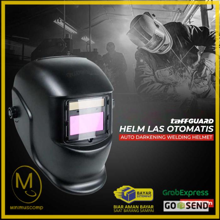 Gambar Helm/Topeng Las Otomatis Kedok Welding Helm Kacamata Las - hitam polos dari Minimuscomp undefined Tokopedia