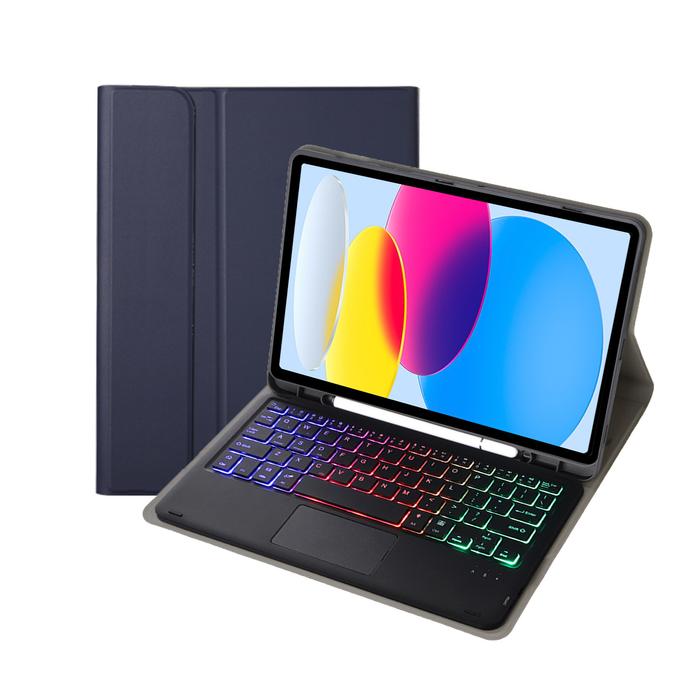 Gambar Case Keyboard For iPad Pro 11 inch Gen 1 2 3 M1 4 M2 TRIPLEDI TD0801 Cover Flip Folio Detachable Touchpad LED Backlit Bluetooth Casing Magnetic PU Leather Shockproof - Biru dari Kevoo Indonesia undefined Tokopedia