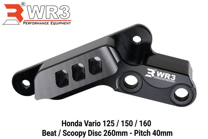 Gambar Breket WR3 Kaliper Depan 4P1P Vario 125 150 160 Beat Scoopy Disc 260mm - Hitam dari WR3 Kota Administrasi Jakarta Barat Tokopedia