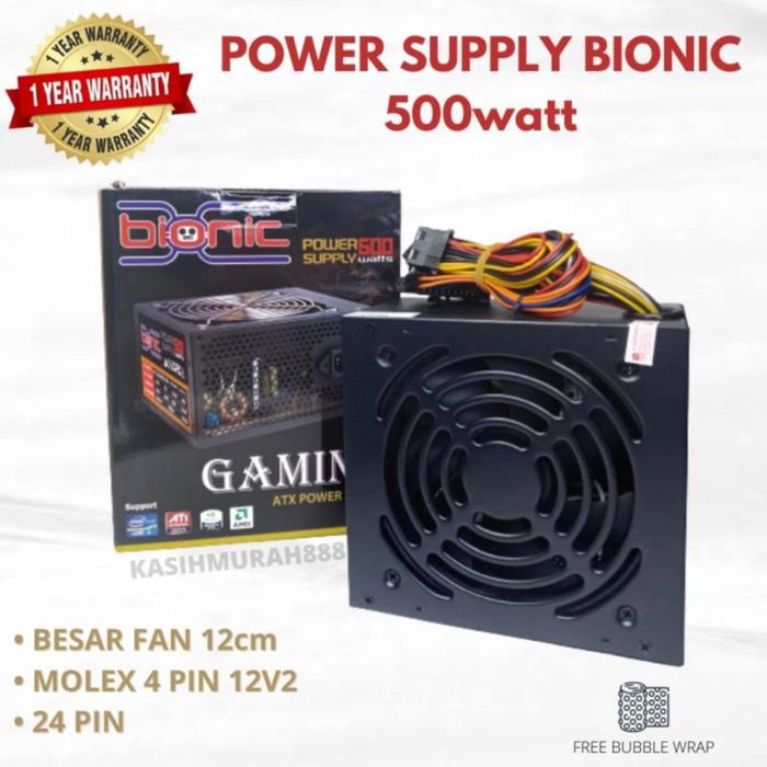Gambar Power Supply Psu Magix 500W 500Watt Predator Black Edition Gaming PC - BIONIC 500W dari HC VISION undefined Tokopedia